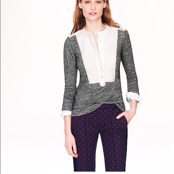 J. Crew Tops - J. Crew Tuxedo Bib Sweatshirt Style 08197 M